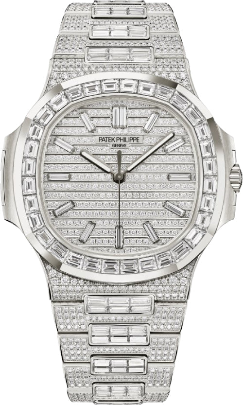 Patek Philippe Nautilus White Gold Full Iced "Aftermarket"