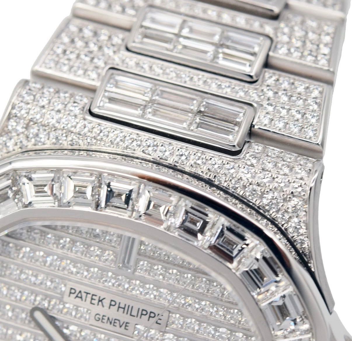 Patek Philippe Nautilus White Gold Full Iced "Aftermarket"